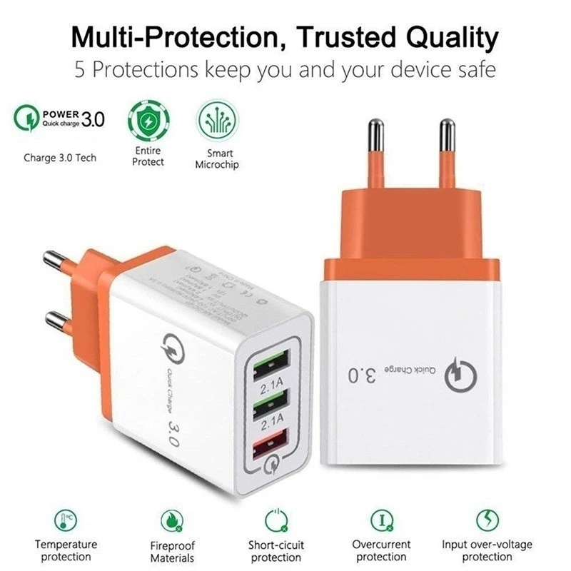 AC DC USB 5V Power Adapter Supply 2A 1-4Ports Mobile Phone Fast Charger Universal 220V EU Plug | Обустройство дома