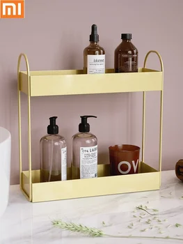 

Xiaomi Household Small Multi-layer Wrought Iron Skin Care Shelf Desktop Finishing Artifact Simple Fashion Factory Direct Sales
