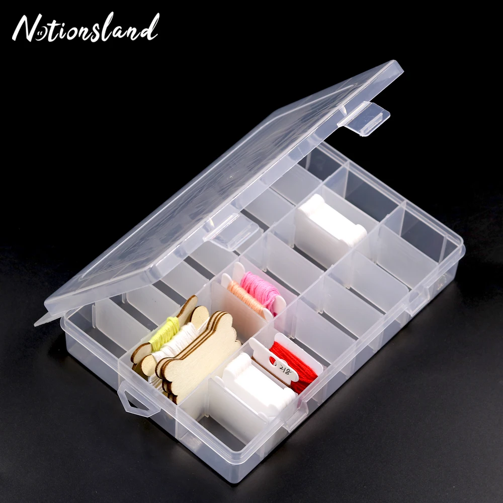 24 Grids Plastic Cross Stitch Embroidery Floss Bobbin Organizer Storage