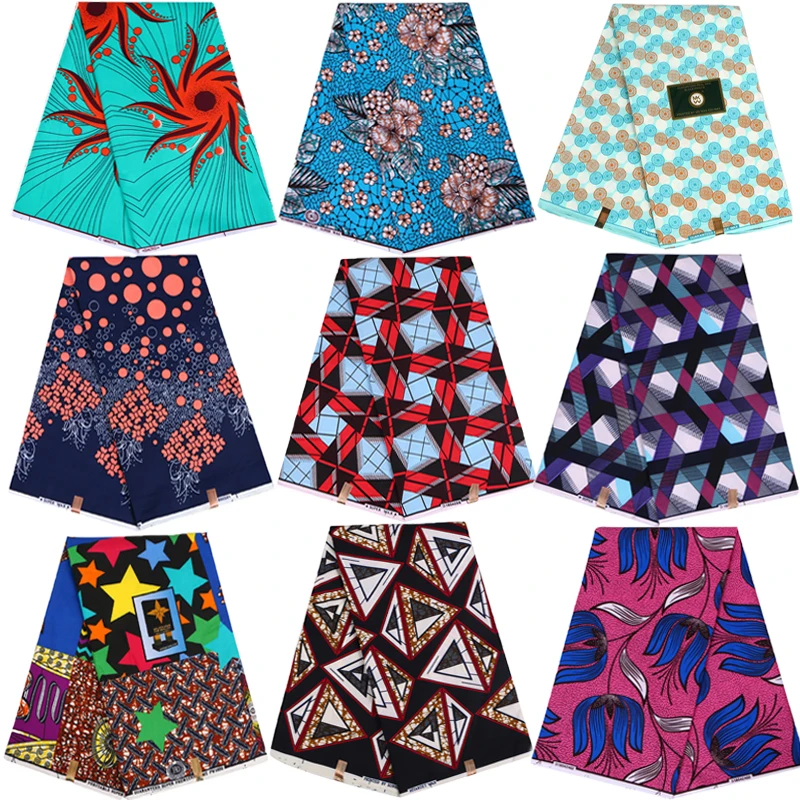

100% Polyester Ankara Fabric African Wax Fabric Real Dutch Wax Fashion Pattern High Quality 6yards Africa Fabric for Party Dress