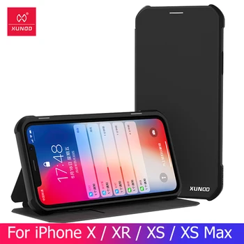 

Shockproof Case For iPhone X XS Max Leather Case Cover Protective Transparent Xundd Wallet Cases For iPhone XR Case Black
