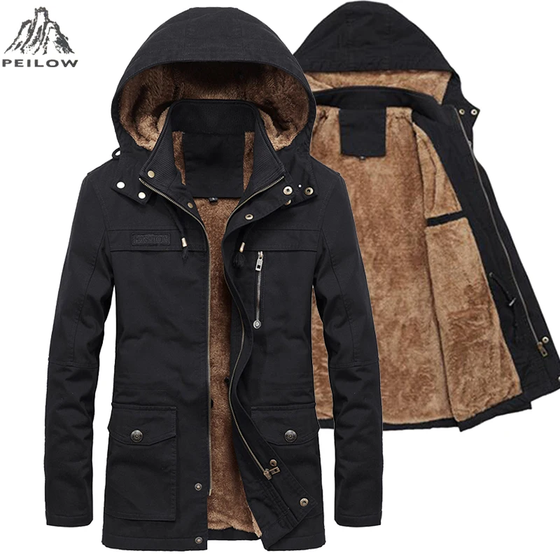 Новая зимняя мужская куртка, плотная теплая меховая парка с капюшоном, флисовая Мужская куртка, верхняя одежда, Jaqueta Masculina, пальто, размер M ~ 5XL|Парки| | АлиЭкспресс