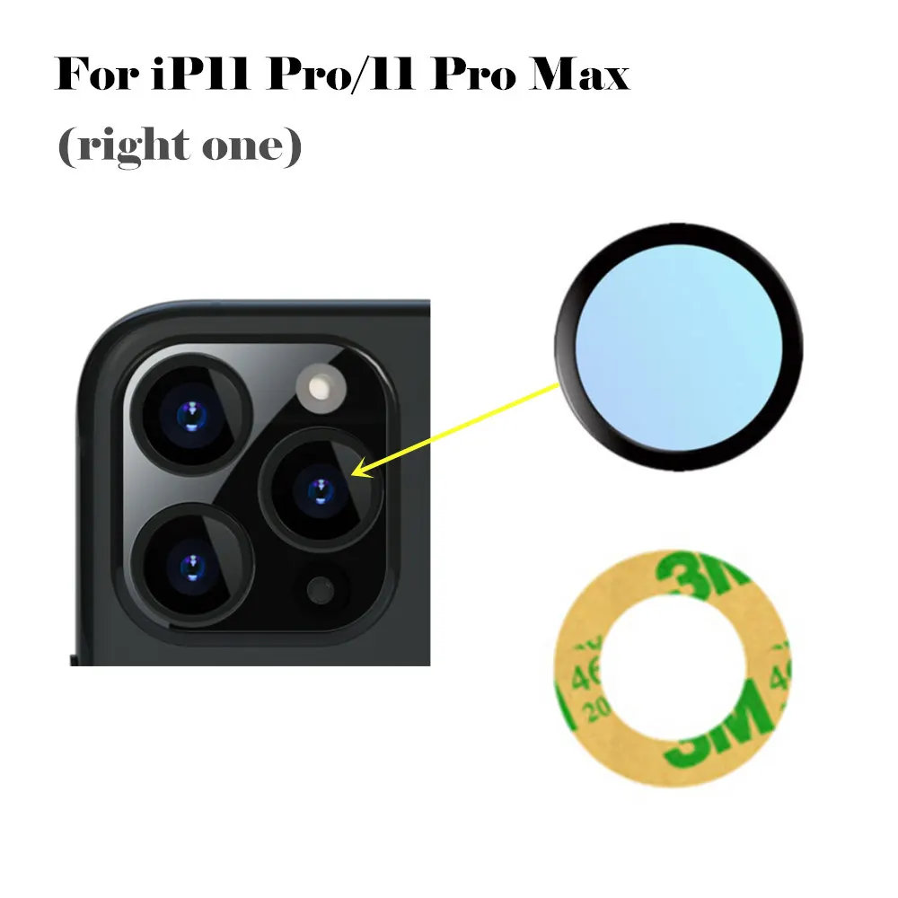 AYJ задняя камера стекло для iPhone 11 Pro Max крышка объектива камеры запасные части с клейкой наклейкой - Цвет: For 11 Pro Max Right