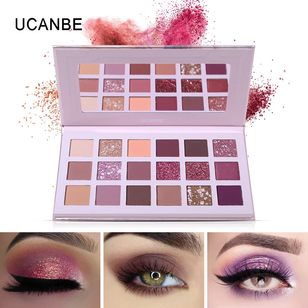 

Ucanbe 18 Color Nude Matte Eyeshadow Palette Waterproof Long-lasting Glitter Shimmer Aromas Eye Shadow T1249