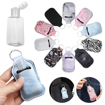 

1 PC 30ml Empty Hand Sanitizer Bottle Travel Bottle Refillable Containers Flip Cap Reusable Bottles with Keychain Carrier