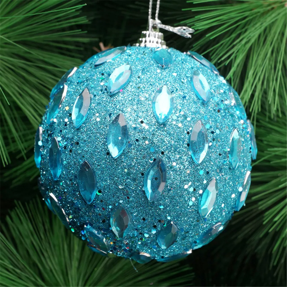 Новогодние блестящие шары со стразами рождественские подвесные подвески орнамент с рождественской елкой вечерние украшения adornos de navidad