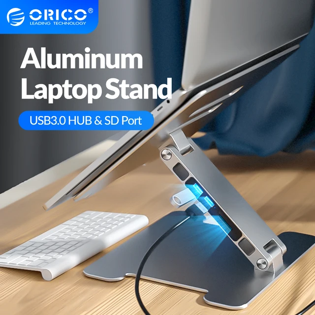 ORICO מחשב נייד מתכוונן Stand ארגונומי אלומיניום מתקפל נייד קירור מחשב Stand עם USB3.0 רכזת SD יציאת עבור MacBook