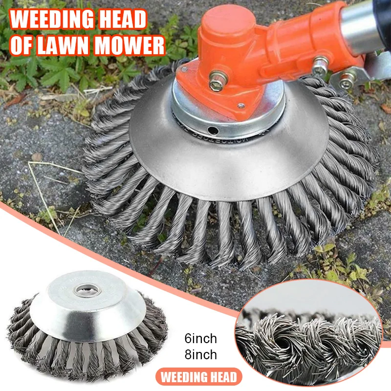 Steel Wire Wheel Grass Cutter Trimmer Steel Wire Wheel Brush Grass