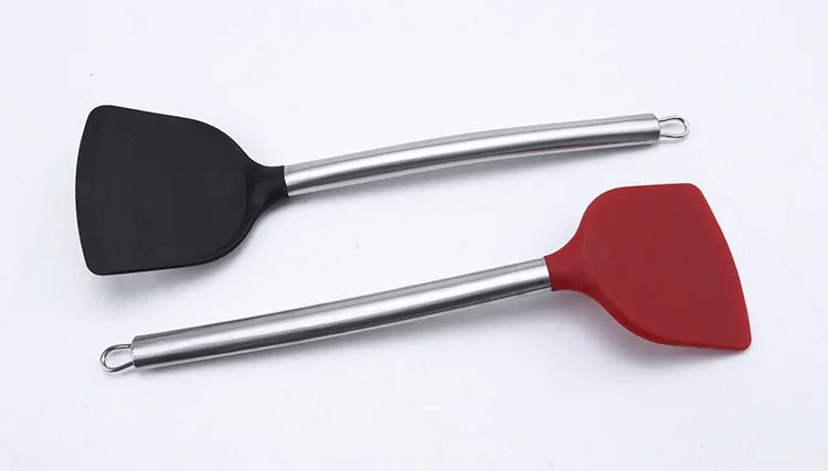Non-stick Silicone Spatula　 Kitchenware Stainless Steel Handle Silica Gel Turner Cooking Spatula Fried Fish Shovel Cooking Tool