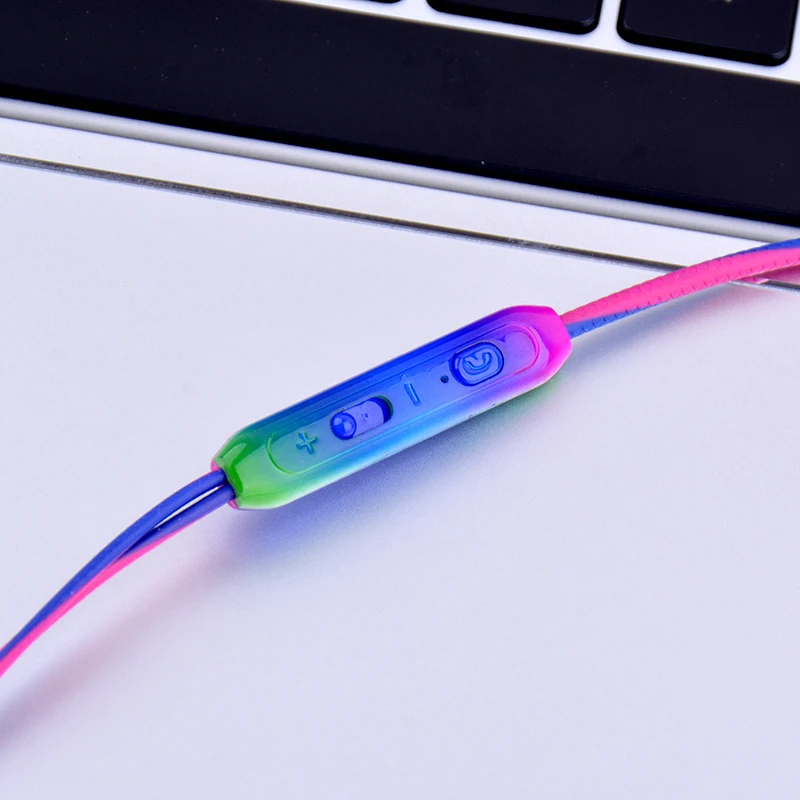 Color mixing Gaming Headphone Earphone Super Bass 3.5mm Wired Earbud In-Ear Headset Earphone with Mic Gradient Gamer Headphone