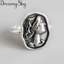 DreamySky, в богемном стиле, 925 пробы, серебряные, королевские кольца для женщин, девушек, кольца для открытия, вечерние, подарки, Anillos