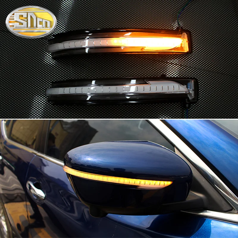 

For Nissan X-Trail Rogue Qashqai Murano 2014 2015 2016 2017 LED Rear View Mirror Light Turn Signal Lamp Flowing Warm Light