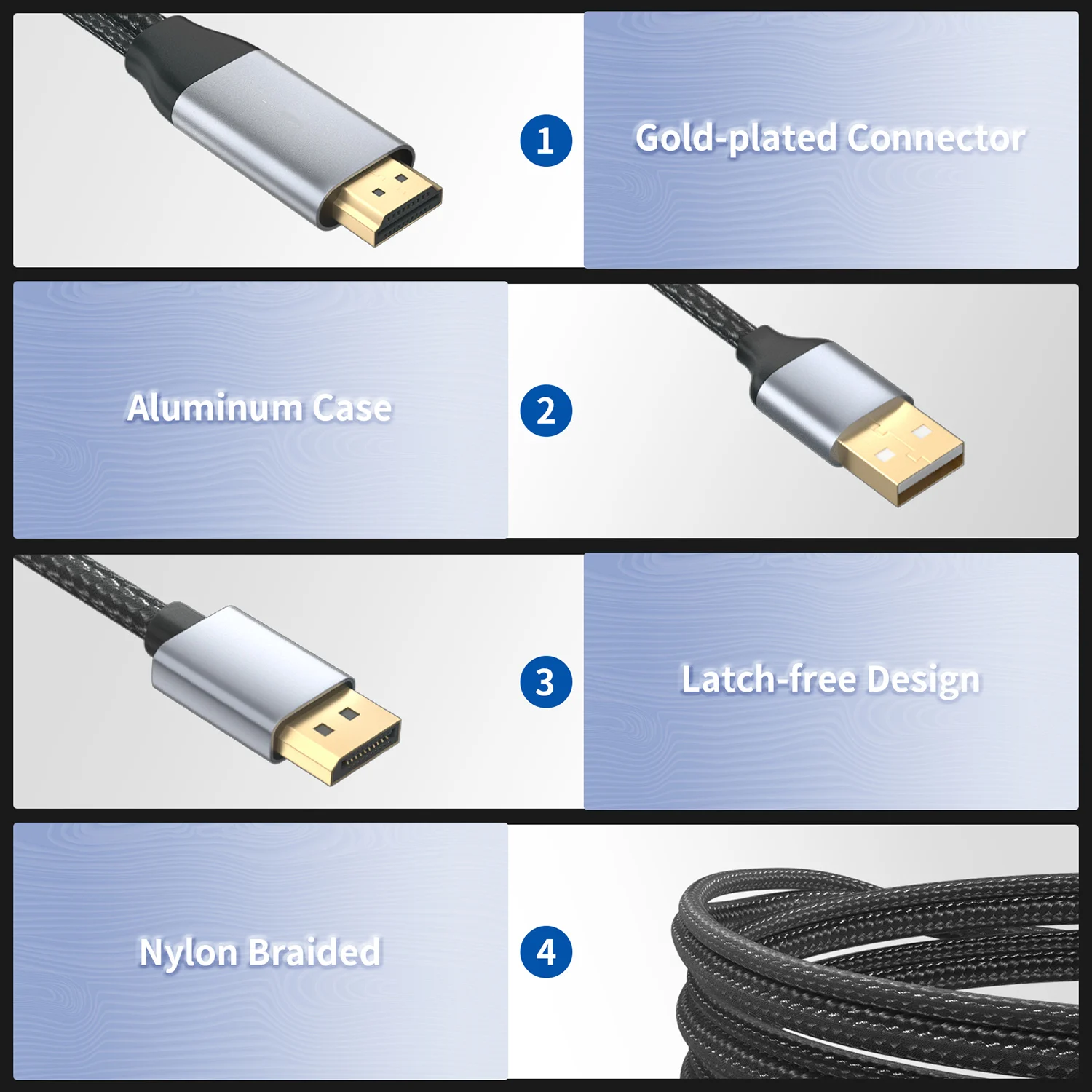4k 60hz Hdmi 2.0 To Displayport Cable 