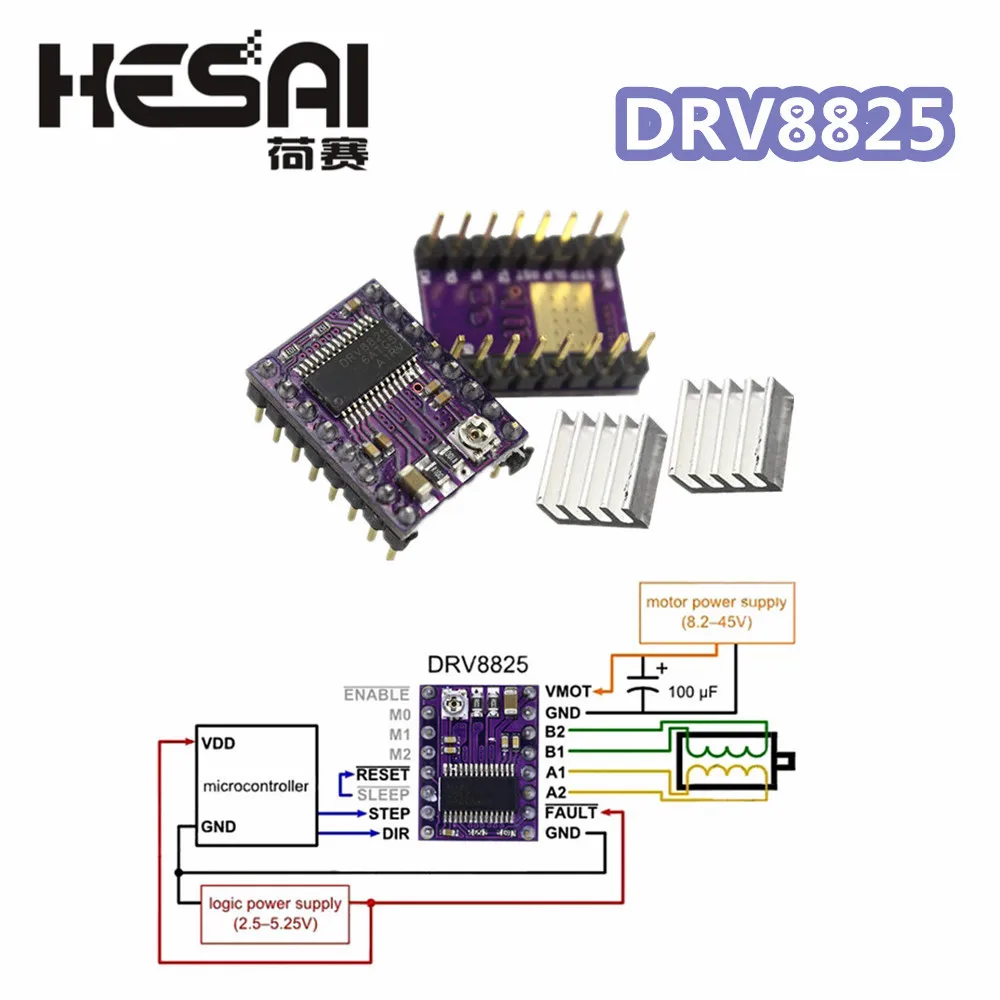 Запчасти для 3D принтера Stepstick DRV8825 драйвер шагового двигателя с радиатором Reprap 4