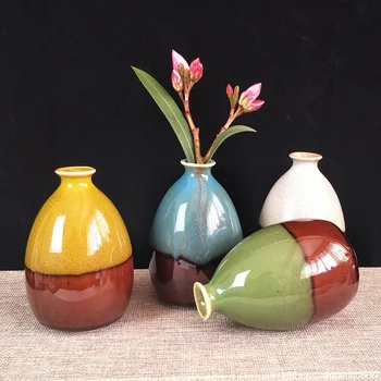 

Mini Creative Ceramic Vase Porcelain Home Table Decoration Vase Simple Pure Handicraft Mediterranean Chinese Style