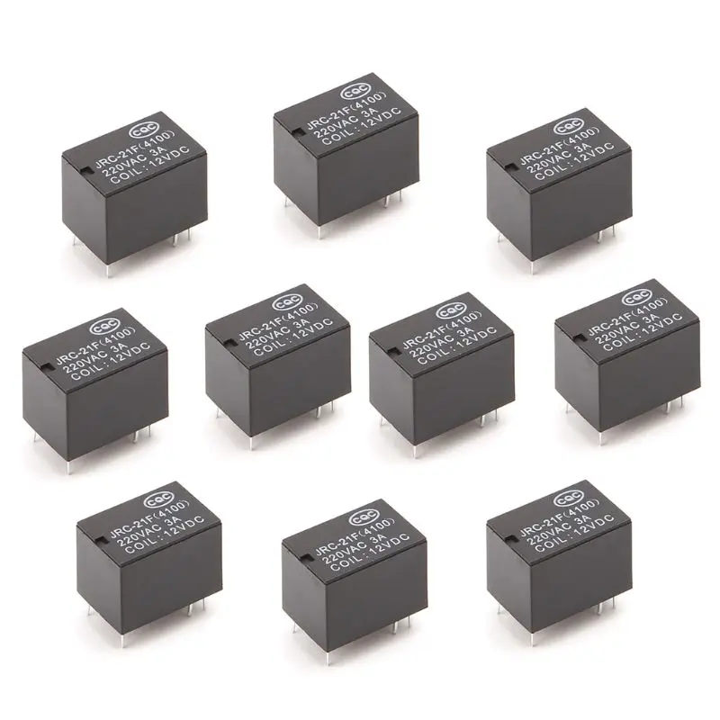 10 шт. JRC-21F 4100 DC мини Мощность реле 6-pin печатного монтажа печатной платы реле 3V 5V 12V