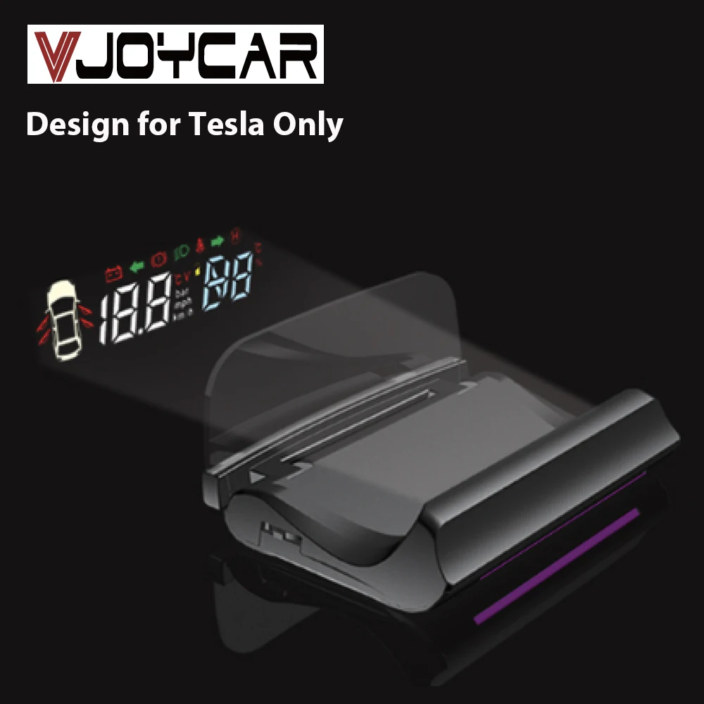 VJOYCAR VT2 HUD Head Up display Car Speed Projector Mirror HUD Door Status Turning Gear Light Shift Reminder for Tesla Model3