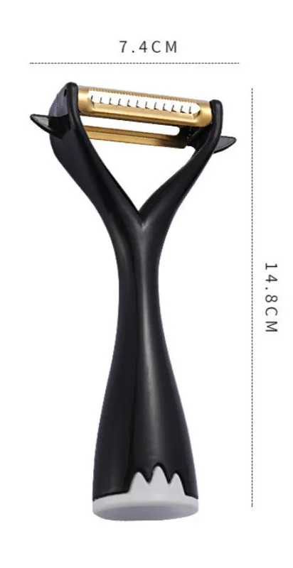 PP handle black Новая Овощечистка из нержавеющей стали, семейные кухонные инструменты, цветная Овощечистка для картофеля премиум класса, Овощечистка для фруктов, кухонные аксессуары - Цвет: PP handle black
