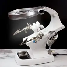 Вращающаяся ручная подставка для пайки, сварочный инструмент с увеличительным стеклом, светодиодный светильник, зажим-держатель, многофункциональный зажим для ремонта