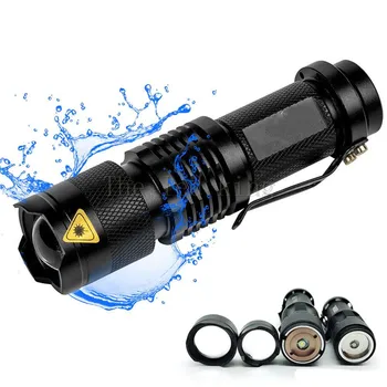 

Led flashlight Ultra Bright torch T6/Q5 Camping light 3 switch Modes 6000 LM Zoomable Bicycle Light use 14500 battery