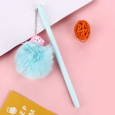 1 шт. гелевая ручка Kawaii Милая металлическая гелевая ручка с подвеской креативная конфетная цветная ручка для девочек, студенческие канцелярские принадлежности Рождественский подарок для детей - Цвет: E-blue
