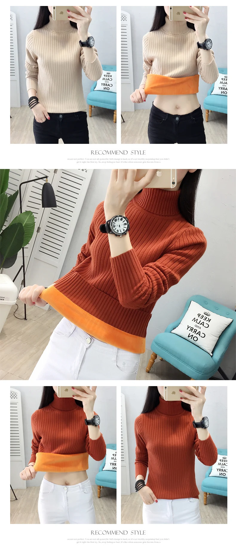 neck thickening and fluffy dress dress render knitwear cultivate morality in the fall and winter in, the new coat