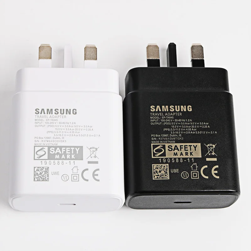 45W UK Plug Original Samsung Super Fast Charger Adaptive With PD Type C To Type C Cable For Galaxy S21 S20 A72 A71 A91 Note10 best 65w usb c charger