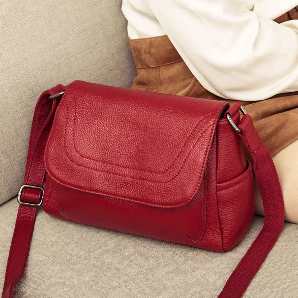 Натуральная кожа маленькие дамские сумки-мессенджеры Женские повседневные сумки через плечо для женщин Роскошные сумочки и сумочки - Цвет: wine red