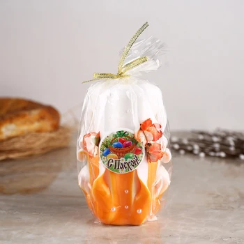 

Candle carved 10-11 cm "with Easter", white-orange 4832762