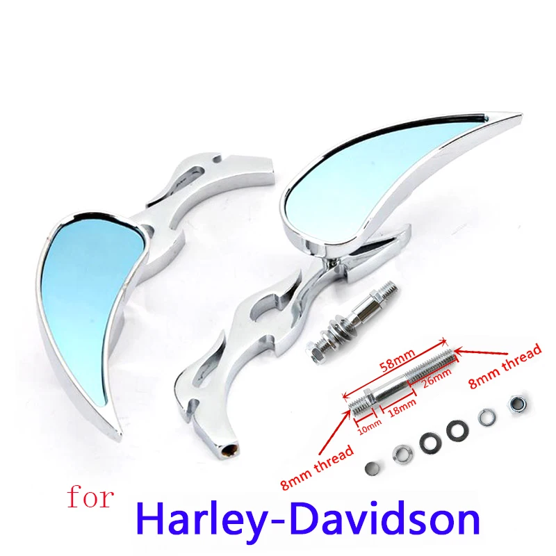 Motorcycle Rearview Side Mirror For Kawasaki Honda Suzuki Harley Road King Touring XL1200L XL883 XL883L Sportster Fat Bob | Автомобили и