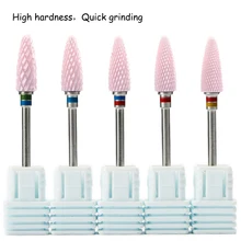 1 шт. розовый конусный наконечник для ногтей керамическая дрель электрическая кутикула чистая роторная для маникюра педикюра Шлифовальная головка шлифовальный инструмент