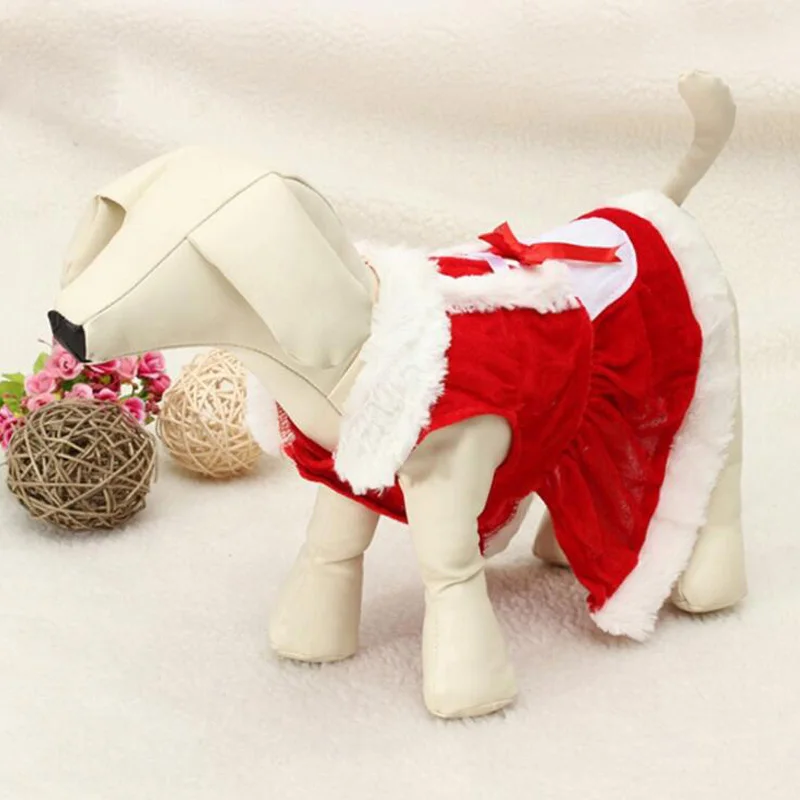 Красное рождественское платье для собак, пальто для косплея щенка, осенне-зимняя Рождественская юбка для собак, roupa cachorro, одежда для котят и щенков