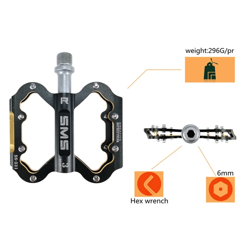 Shanmashi велосипедные педали двухцветная плоская платформа велосипедные педали ультра-легкие Нескользящие Подшипники педали для Mtb