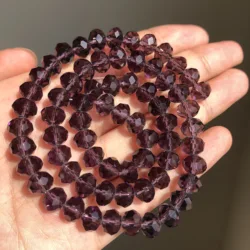 Elegant Faceted Black Crystal Glass Beads for DIY Jewelry and Crafting - Round Rondelle Shape, Various Sizes for Bracelets and Necklaces, Wholesale (Purple)