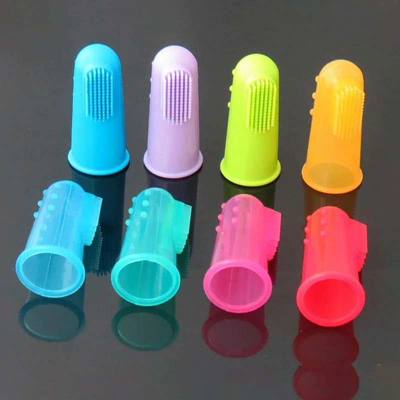 2pcs Pet Finger зубная щетка Тедди собака Защита окружающей среды силиконовая перчатка|