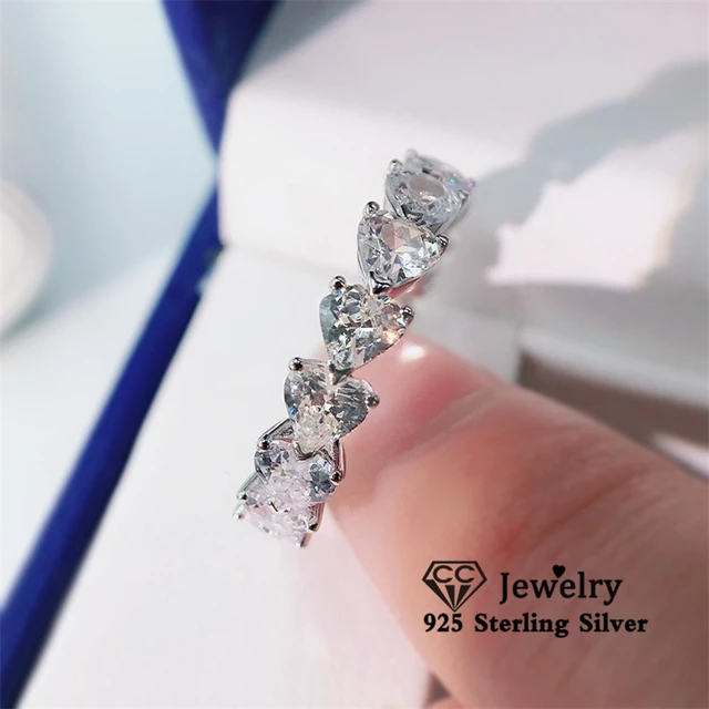 CC Heart Diamant Rings For Women White CZ Stone Silver Color Anel  Engagement Wedding Fine Jewelry Gift Drop Shipping CC3145 - AliExpress