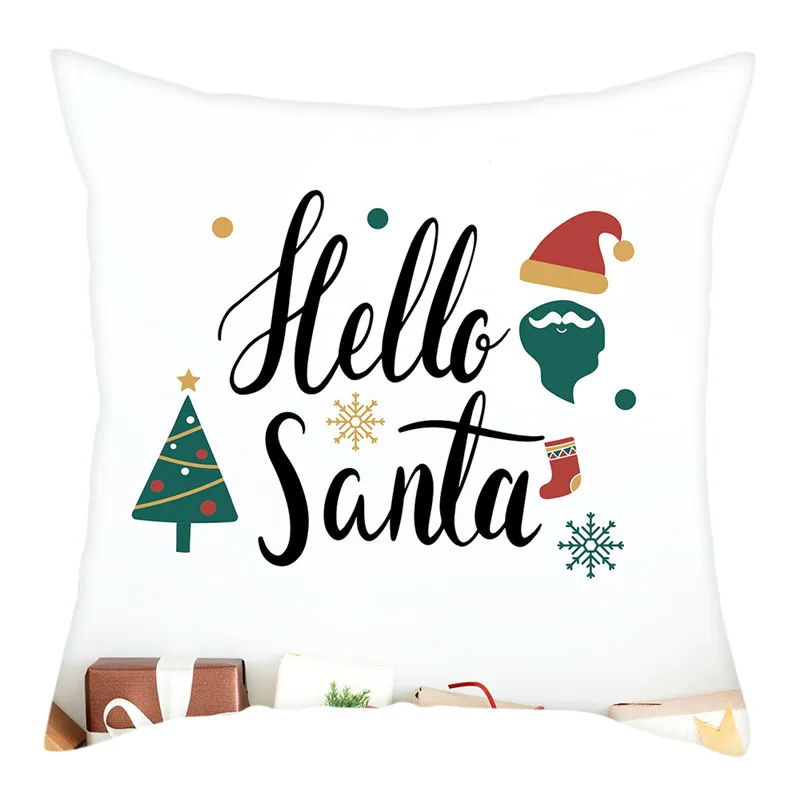 Fuwatacchi Merry Christmas Cushion Covers Xmas Birds Tree Pillow Covers for Home Sofa Deacorative New Year Cushion Cover 45* 45