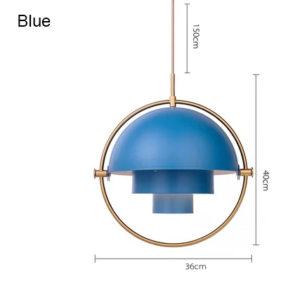 Деформационный железный шар подвесной светильник s для гостиной, столовой, бара, комнаты, Золотой Бронзовый жук, деформационный подвесной светильник, светильники - Цвет абажура: Blue