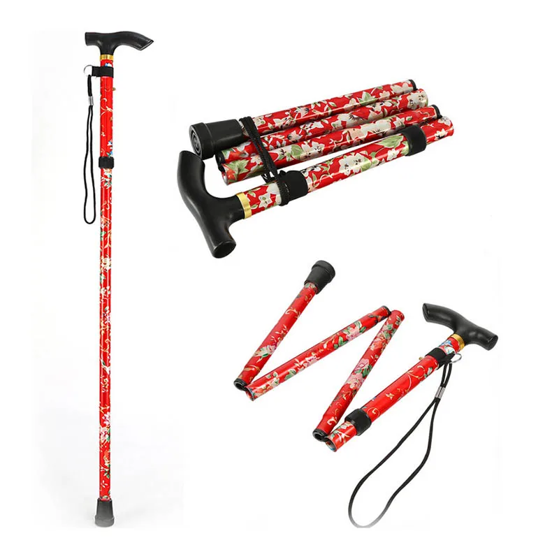 Walking Stick Lightweight Foldable Telescopic 93cm Adjustable For Elderly Women Men