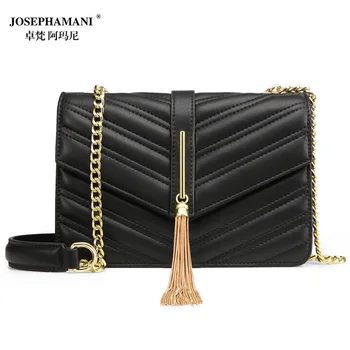

High-quality leather shoulder bag JOSEPHAMANI brand messenger bag New Beautiful tassel handbag women bolsa feminina