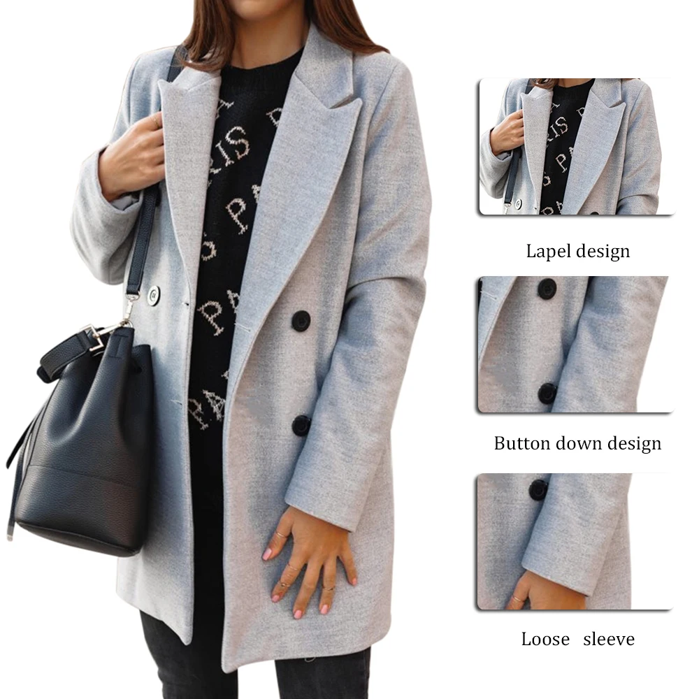 Oeak Slim Blazer Women Fashion Autumn Casual Jacket Female Office Lady Suit Solid Turn-down Collar Blazer Coat Tops