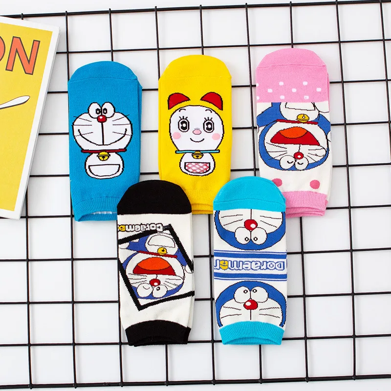 

Anime Doraemon Print Sock Dorami Women Cotton Socks Cute Fun Cartoon Casual Comfort Spring Summer Japanese Sporting Breathable