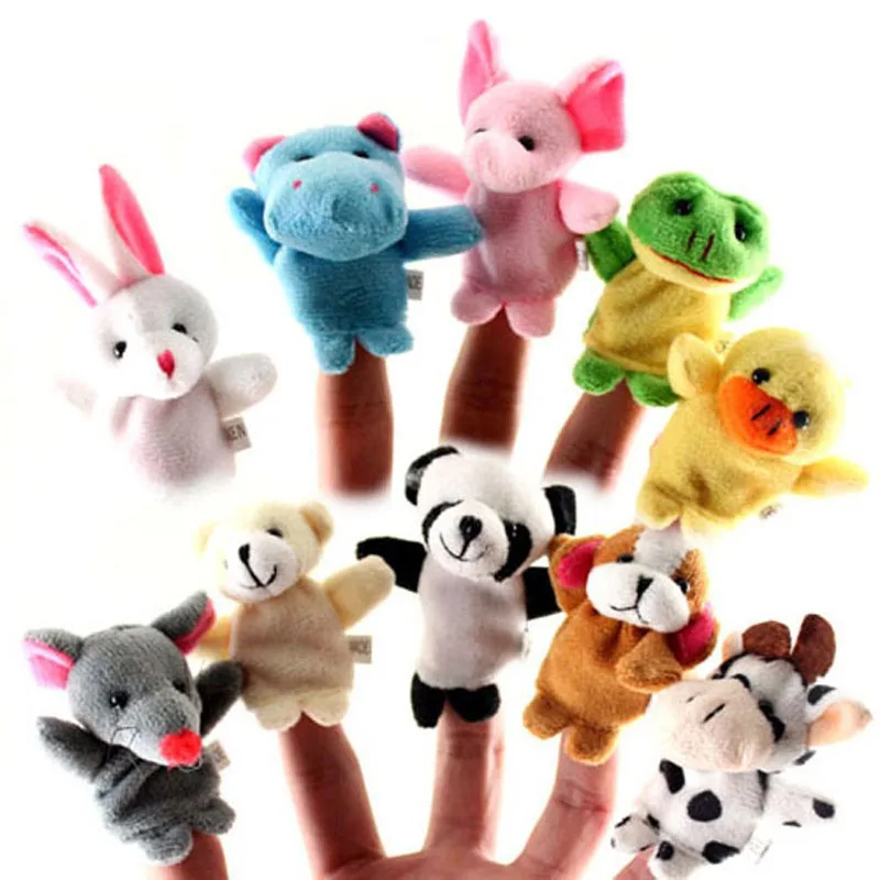 10pcs/Lot Kids Velvet Finger Animal Puppets Play Game Learn Story Baby's Toys Hot Sales