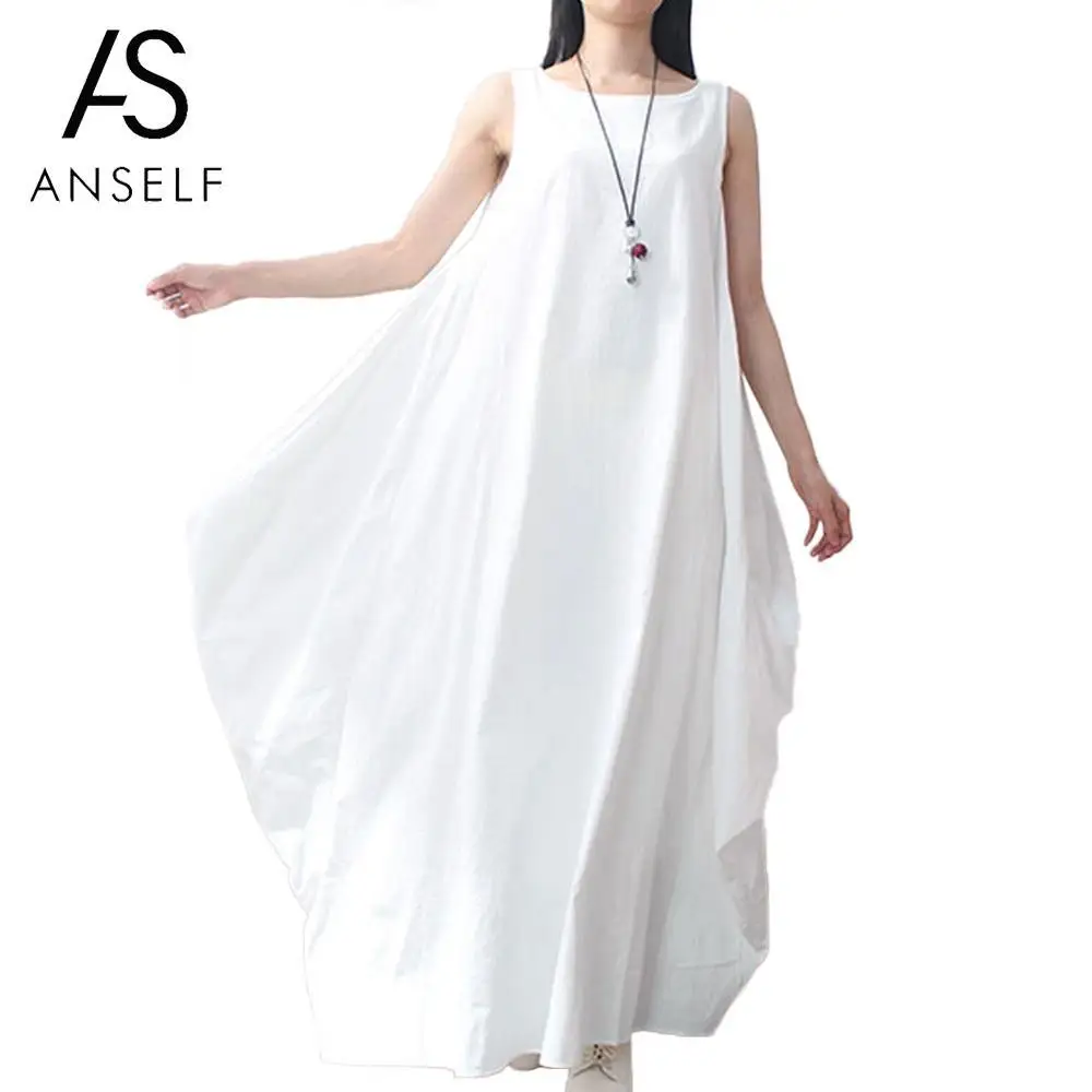 white linen dress plus size