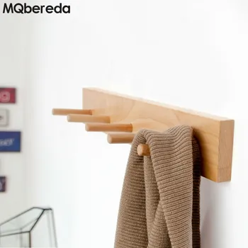 

New Creative Solid Wood Wall Hook 5 or 7 Hooks Wall Door Rear Clothes Hook Coat Hook Wood Wall Hanging Hanger