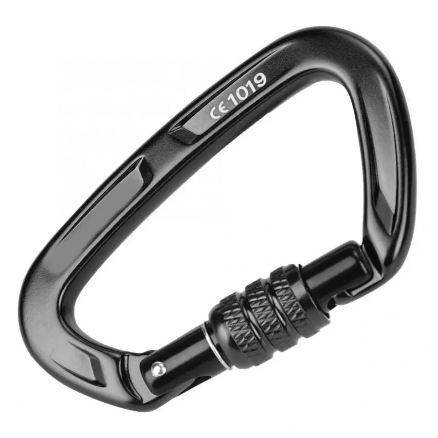 Открытый D-shape нагрузка 800 кг алюминиевый карабин безопасности скалолазание крюк блокировки для альпинизма на открытом воздухе Аксессуары для скалолазания