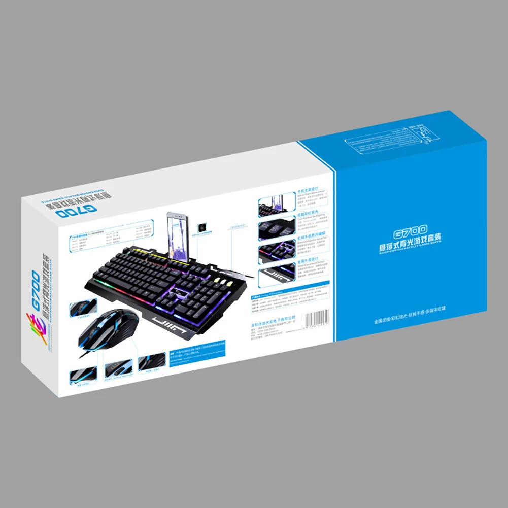 7 цветов светодиодный подсветка игровая мышь клавиатура USB питание игровая клавиатура с Геймерской мышью для настольного компьютера ноутбука