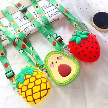 

Cute Fruit Children Small Shoulder Bags Fashion Girls Mini Strawberry Crossbody Bags Lovely Kids Jelly Coin Purse Wallet Handbag