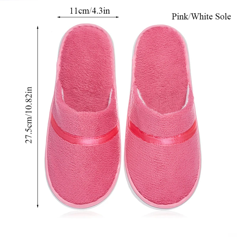 sole pink Домашние Нескользящие мягкие тапочки для мужчин и женщин; сезон осень-зима; теплые толстые тапочки из хлопка и бархата; плюшевые Тапочки - Цвет: sole pink