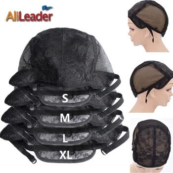 

Alileader Wig Caps For Making Wig Best Quality Double Nets Lace Cap For Hair Extension Black XL/L/M/S Full Size Adjustable Cap
